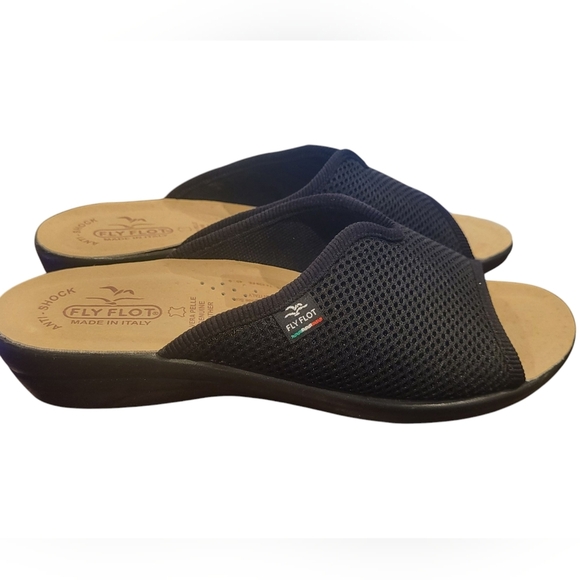 Fly Flot Shoes - FLY FLOT Anatomic Womens Shoes/Sandals Sz 40 US 9 Black Mesh Comfort Italy